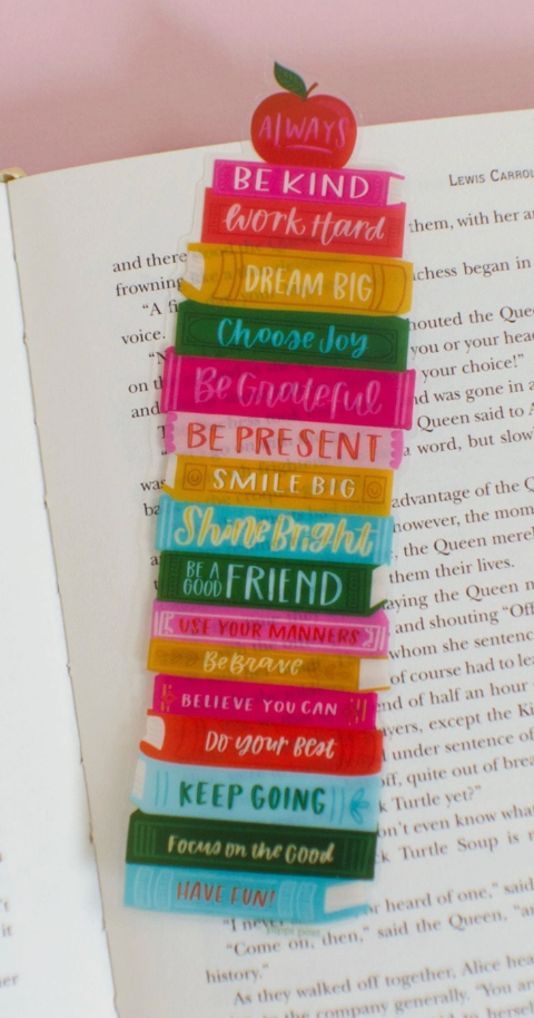 Affirmations Book Stack Transparent Bookmark