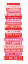 Romance Tropes Book Stack Transparent Bookmark