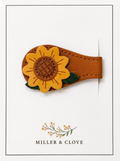 Sunflower Magnetic Faux Leather Bookmark