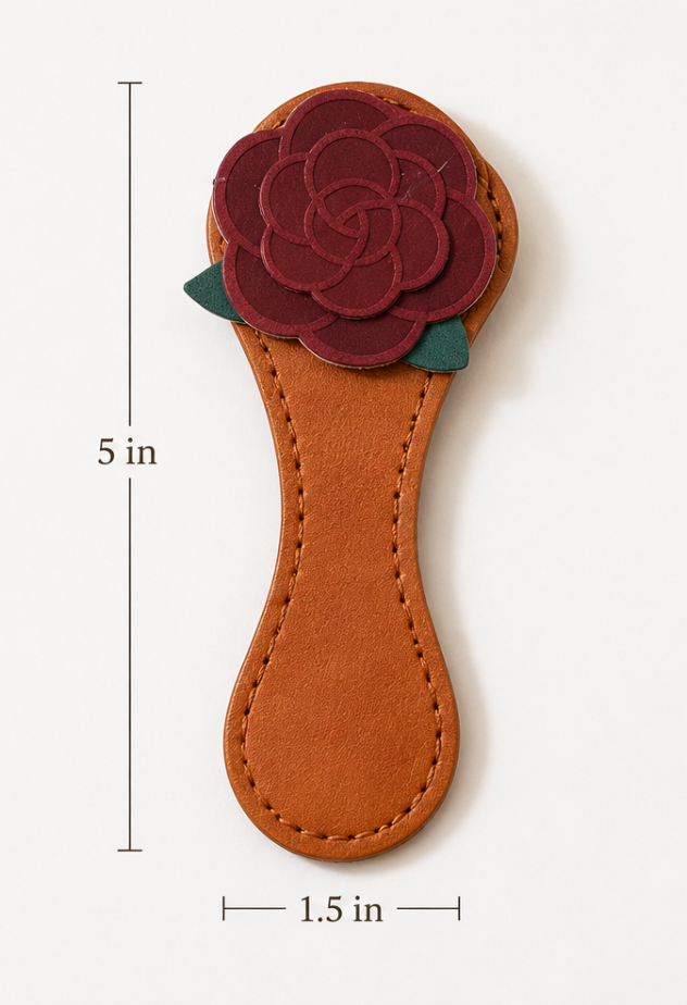Rose Magnetic Faux Leather Bookmark