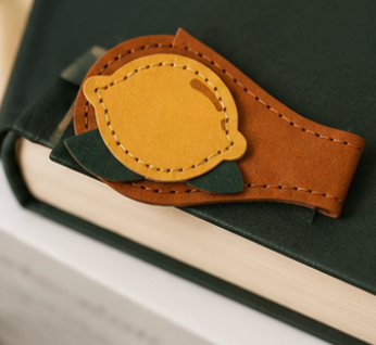 Lemon Magnetic Faux Leather Bookmark