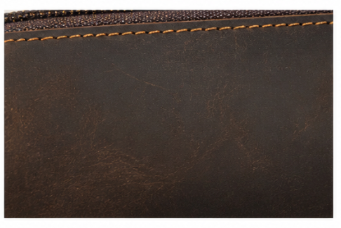 Smooth Genuine Leather Pencil Case
