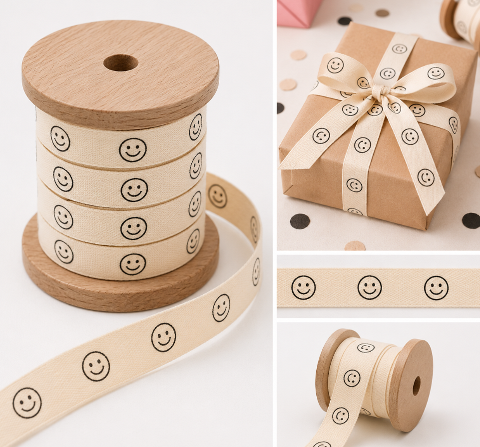Smiley Face Cotton Ribbon | Miller & Clove