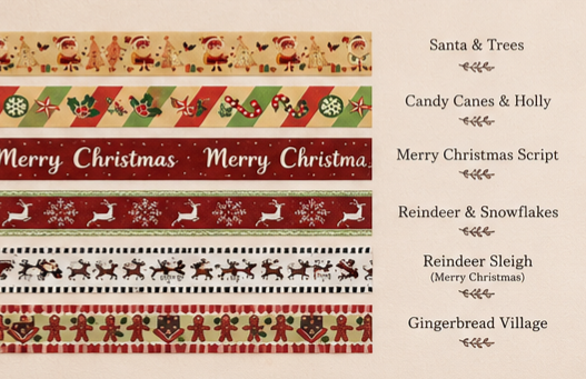 Merry & Bright Christmas Washi Tape Collection