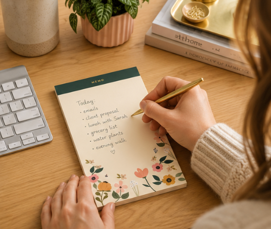 Floral Garden Memo Notepad – Botanical Tear-Off Notepad for Lists, Planning & Everyday Notes | Ginger P. Designs