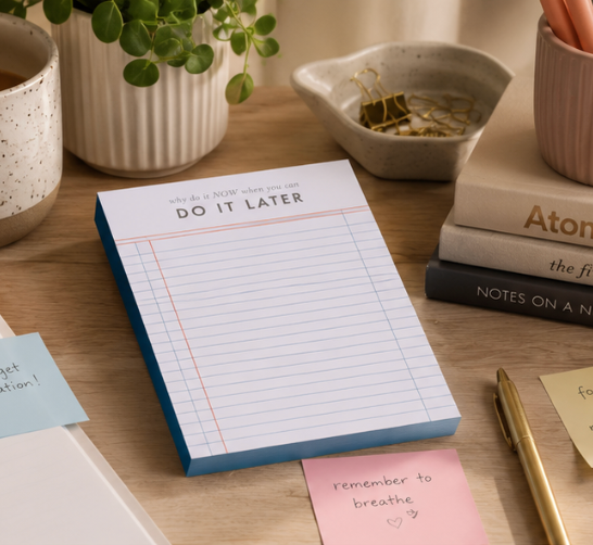 Do It Later Notepad – Humorous Tear-Off Memo Pad for Lists, Planning & Work