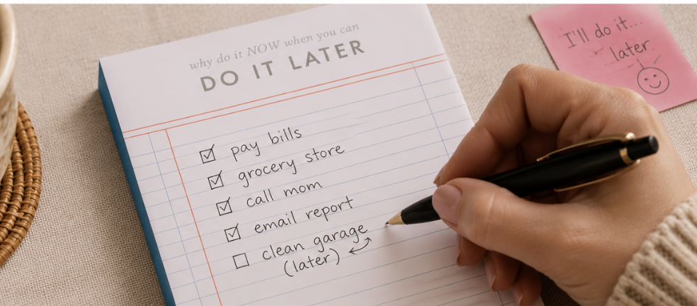 Do It Later Notepad – Humorous Tear-Off Memo Pad for Lists, Planning & Work
