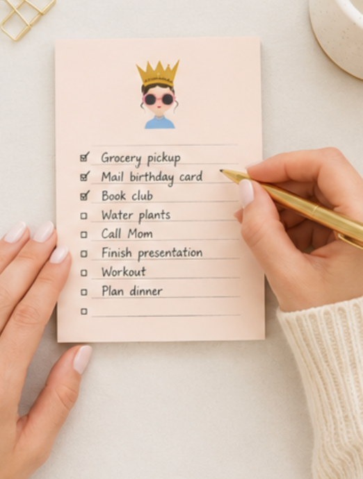 List Queen Brunette Notepad – Cute Planner Pad for Lists, To-Do's & Everyday Organization