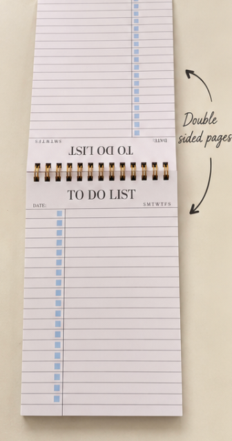 Spiral To-Do List Notepad | Daily Checklist & Task Planner – 50 Double-Sided Pages