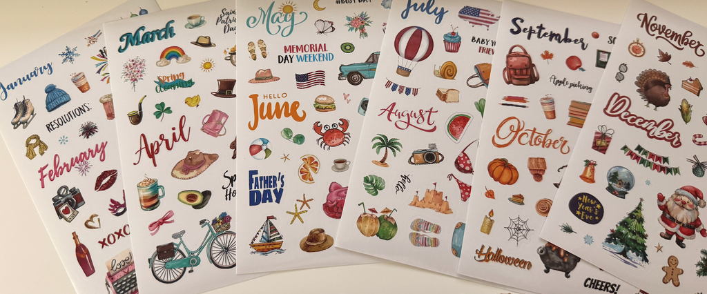 Monthly Planner & Journal Stickers Style 1