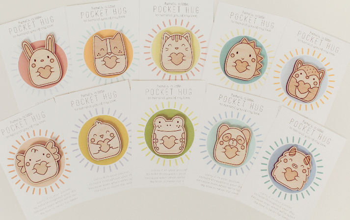 Wooden Pocket Hugs | Mini Thinking of You Gifts