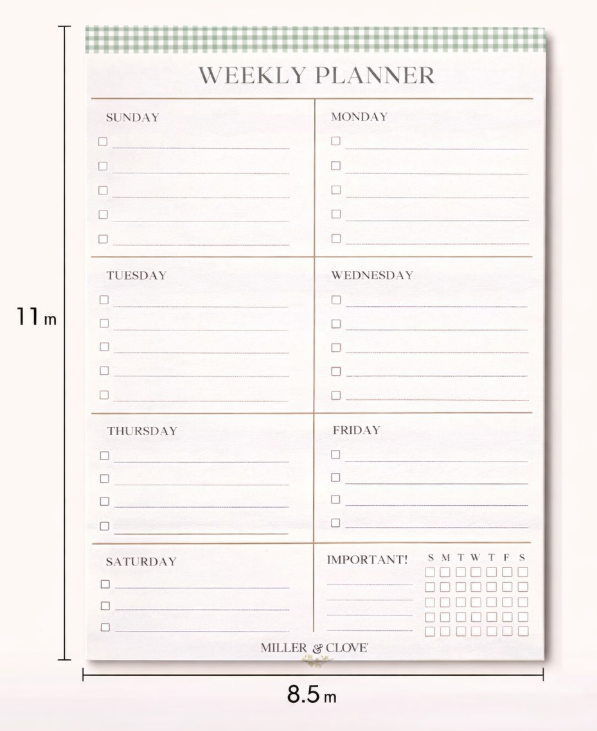Family Weekly Planner Pad