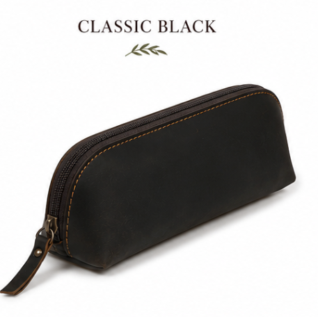 Smooth Genuine Leather Pencil Case