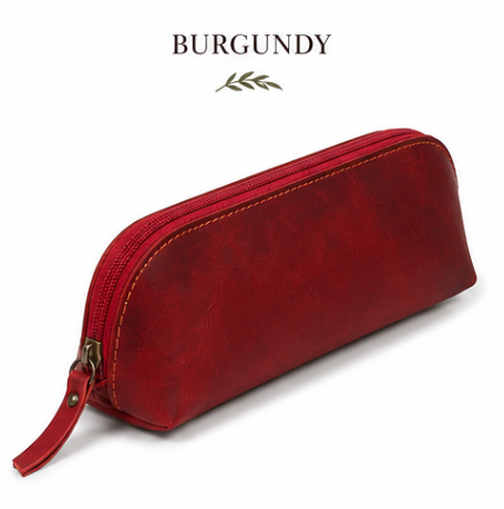 Smooth Genuine Leather Pencil Case