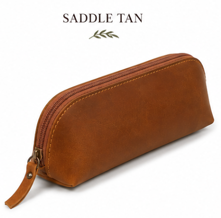 Smooth Genuine Leather Pencil Case