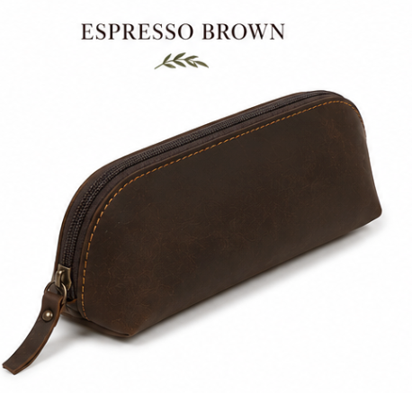 Smooth Genuine Leather Pencil Case