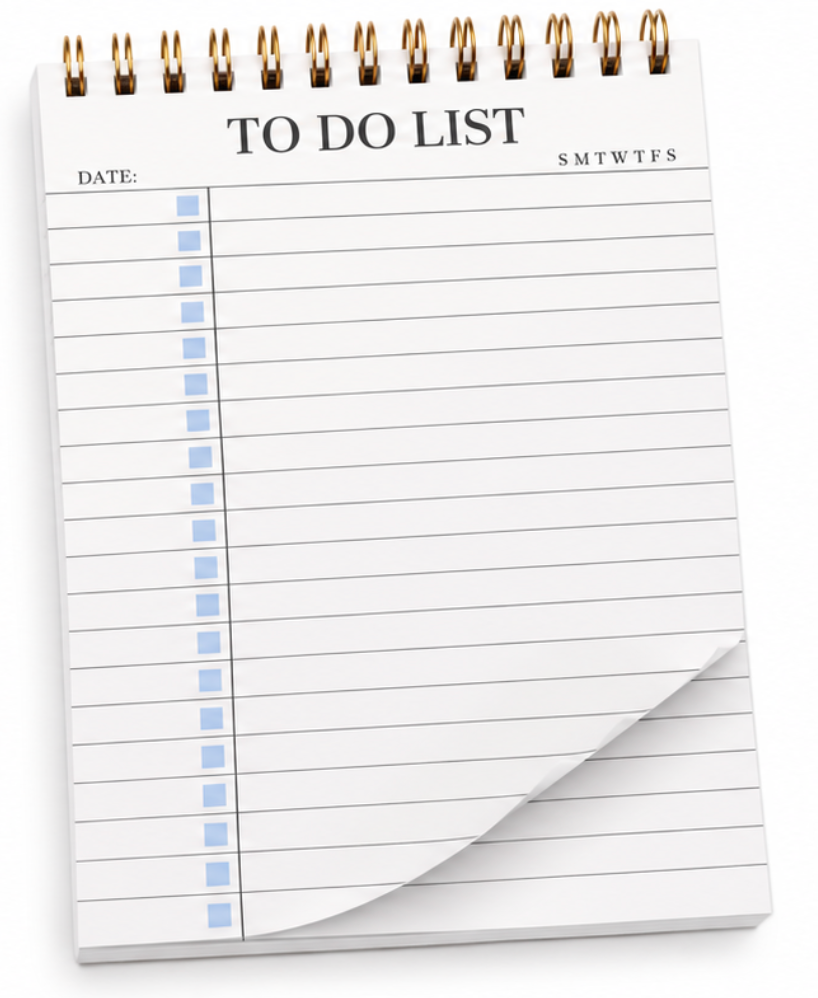 Spiral To-Do List Notepad | Daily Checklist & Task Planner – 50 Double-Sided Pages