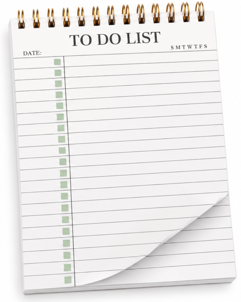 Spiral To-Do List Notepad | Daily Checklist & Task Planner – 50 Double-Sided Pages