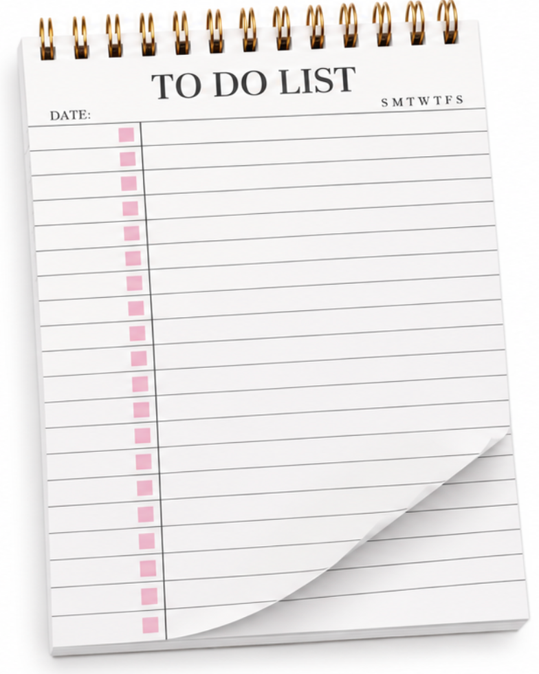 Spiral To-Do List Notepad | Daily Checklist & Task Planner – 50 Double-Sided Pages