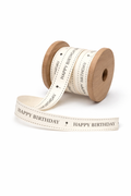 3/4" Happy Birthday Print 100% Cotton Ribbon