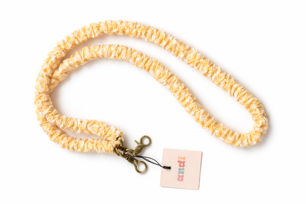 Andi-Yellow Gingham Lanyard