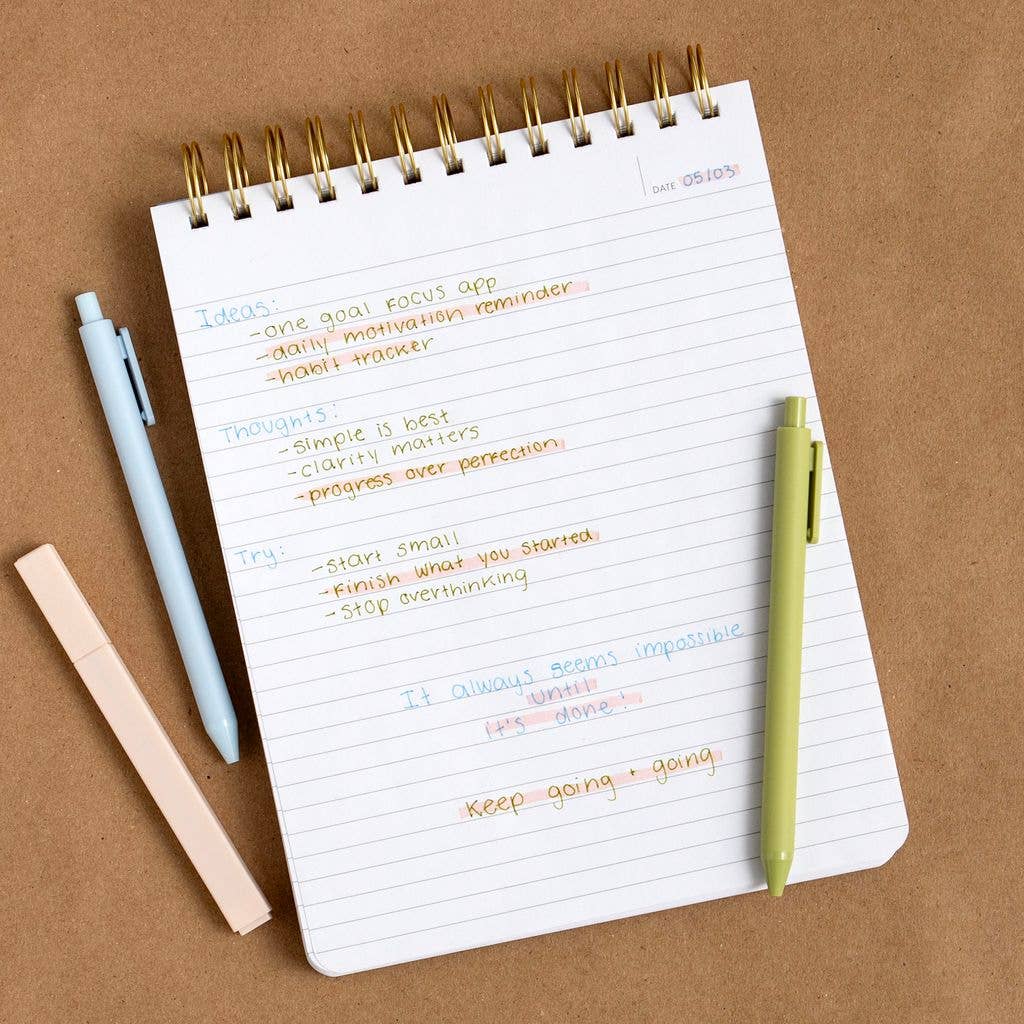 Brilliant Ideas Top Spiral 7x9 Notebook