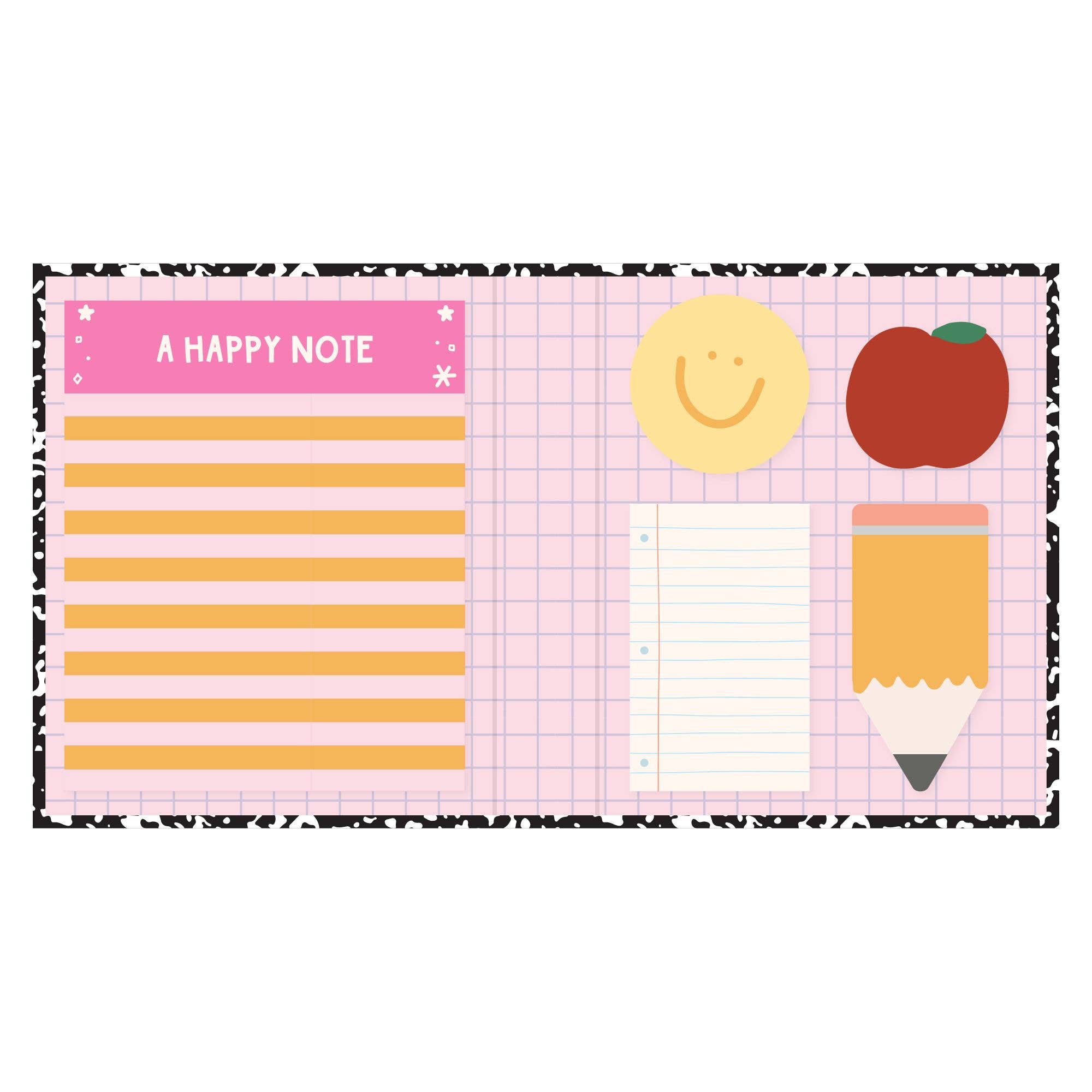 School Sticky Notes Set | Composition Book Folio