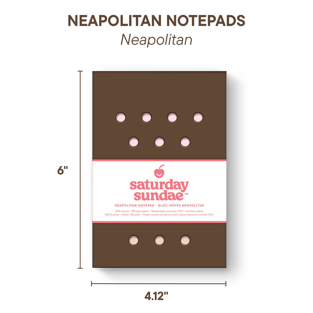 Neapolitan Ice Cream Notepad with Stand