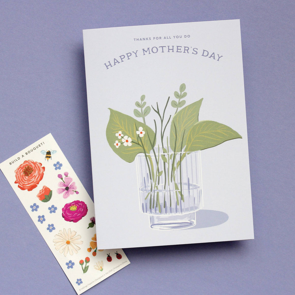 Mother's Day Bouquet Sticker Scene Greeting Card