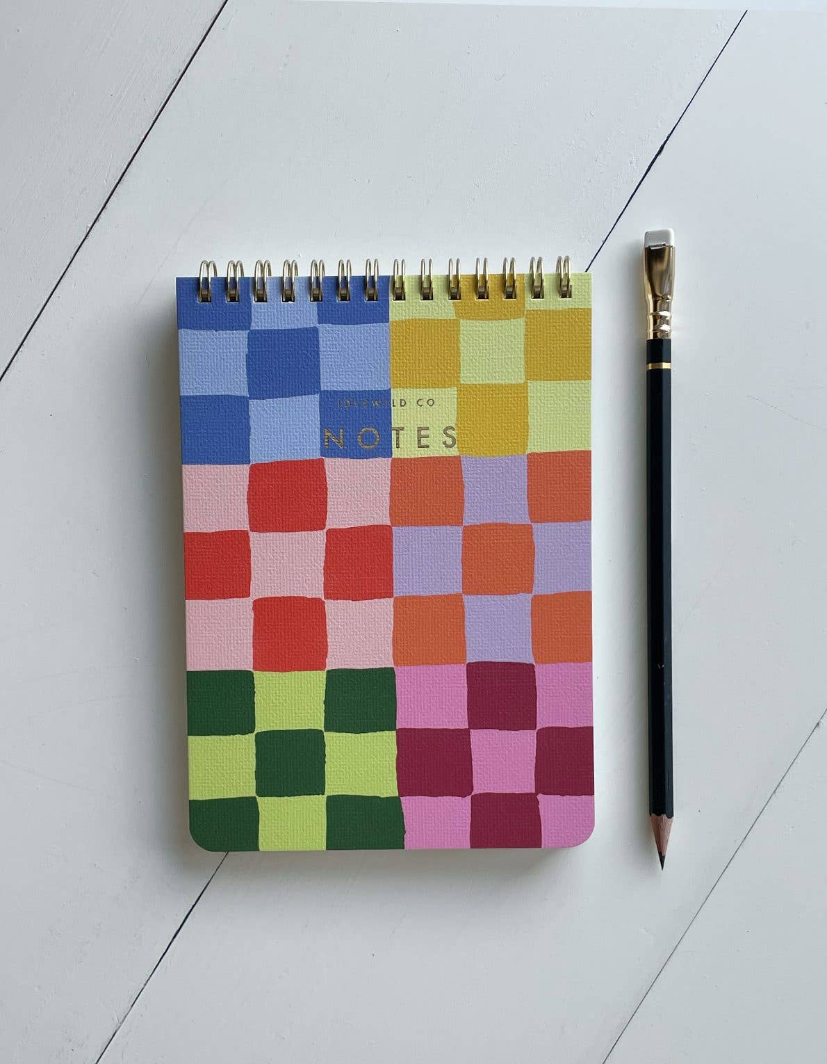Spiral Jotter | Rainbow Checks