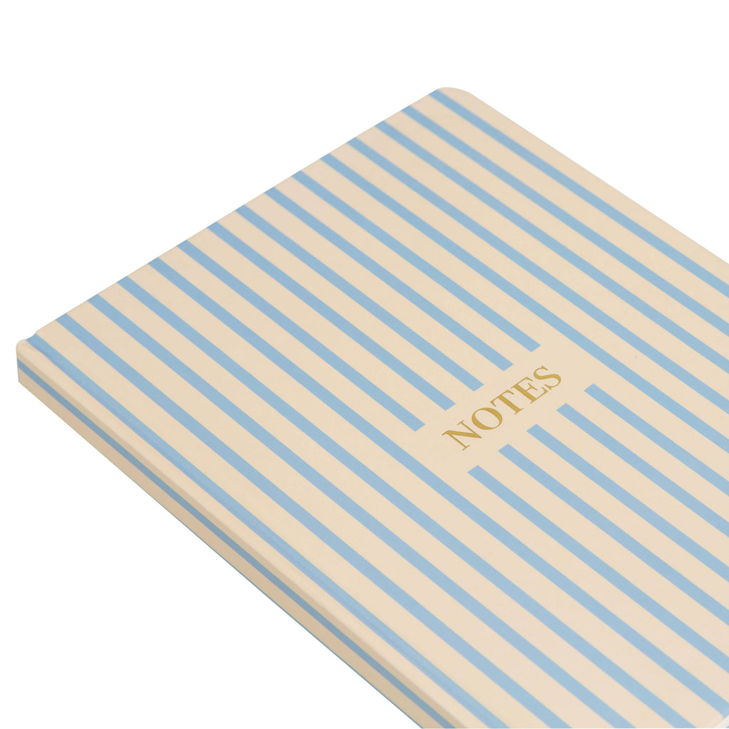 Cream and Blue Striped Notes Journal, Hardcover Stationary
