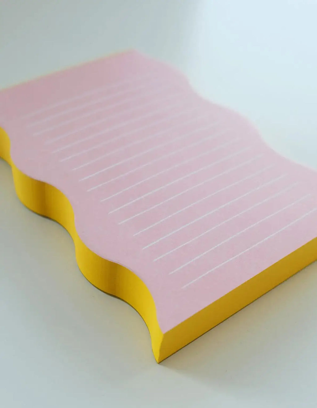 Wavy Shaped Notepad | Pink + Yellow Edge