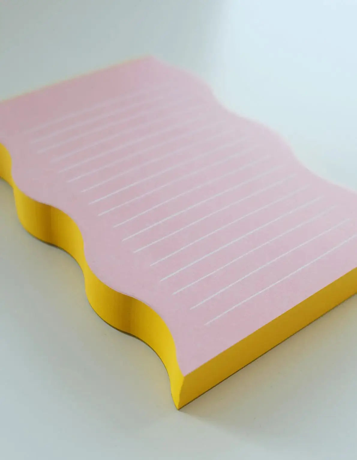 Wavy Shaped Notepad | Pink + Yellow Edge