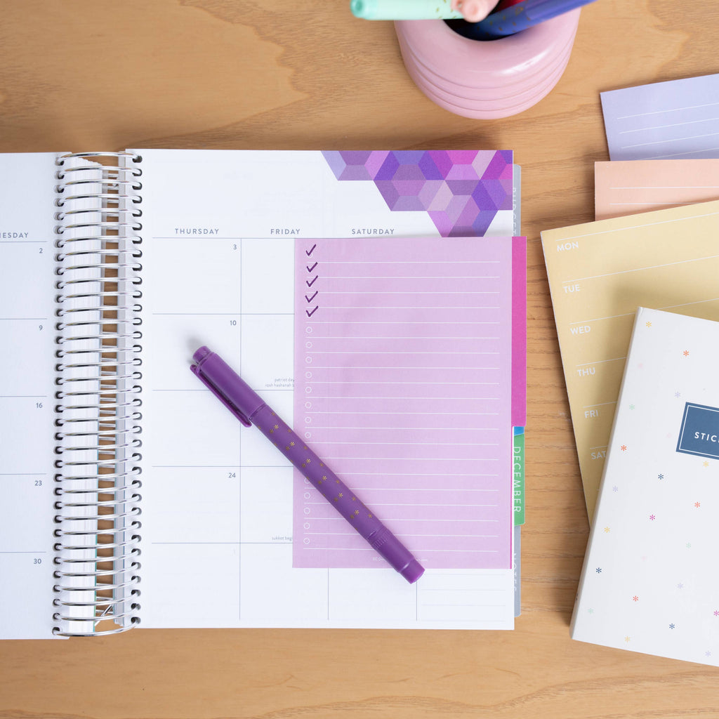 Functional Tabbed Sticky Note Booklet - Colorful - Erin Condren