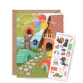Pet Resort Birthday Sticker Scene Card