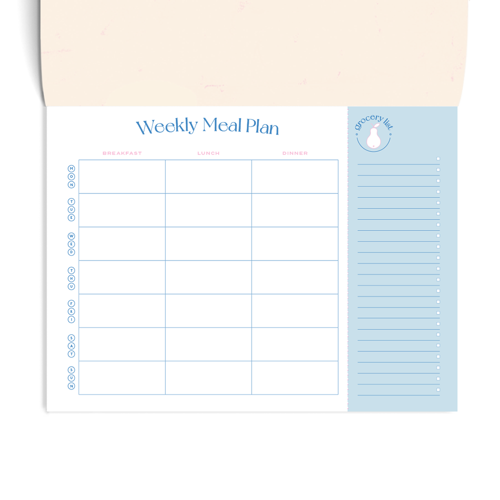 Weekly Meal Planner & Grocery List, Undated - On the Menu