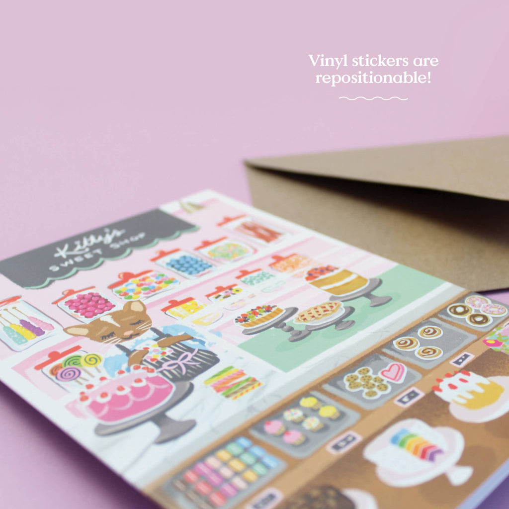 Sweet Shop Sticker Scene Greeting Card