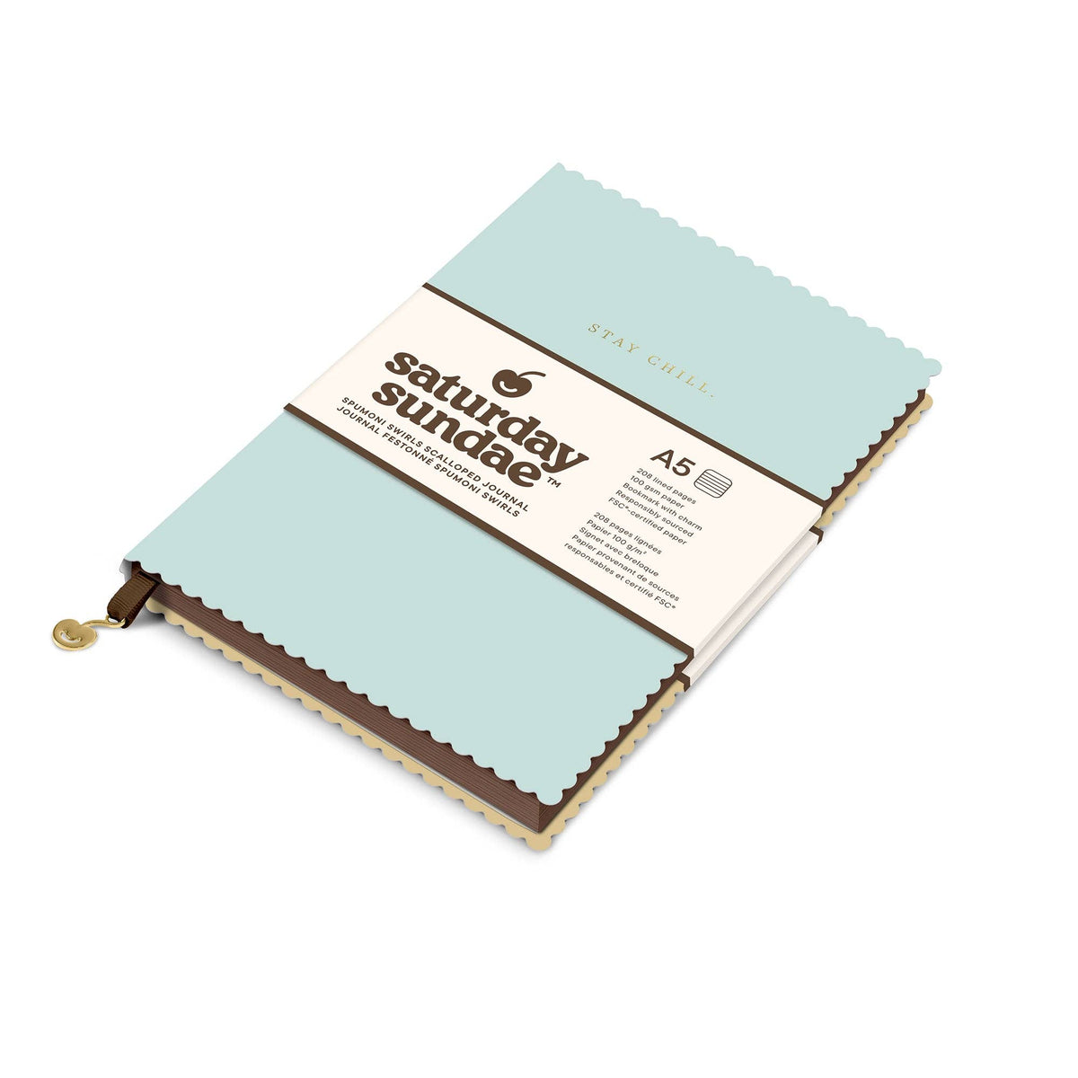 Mint Chip Spumoni Swirls Scalloped Journal – A5 Lined Notebook