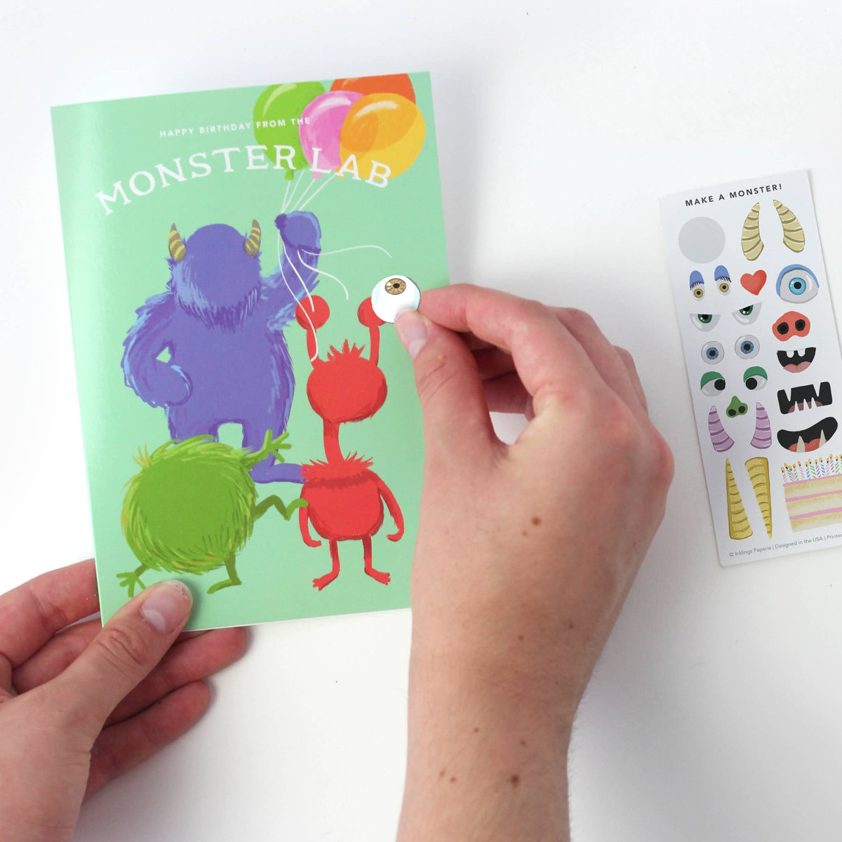 Monster Lab Sticker Scene Greeting Card
