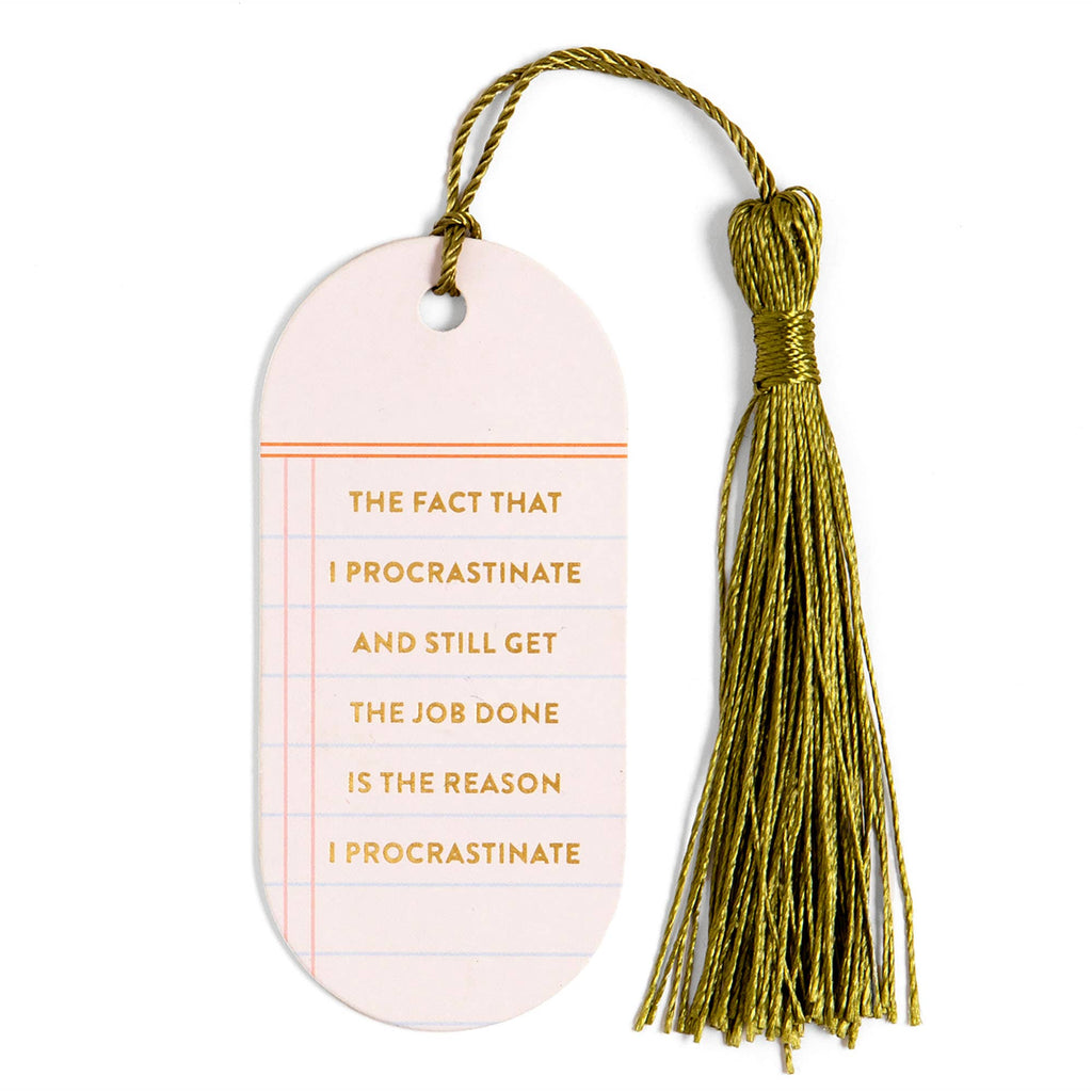 Procrastinate Leather Bookmark | Studio Calico