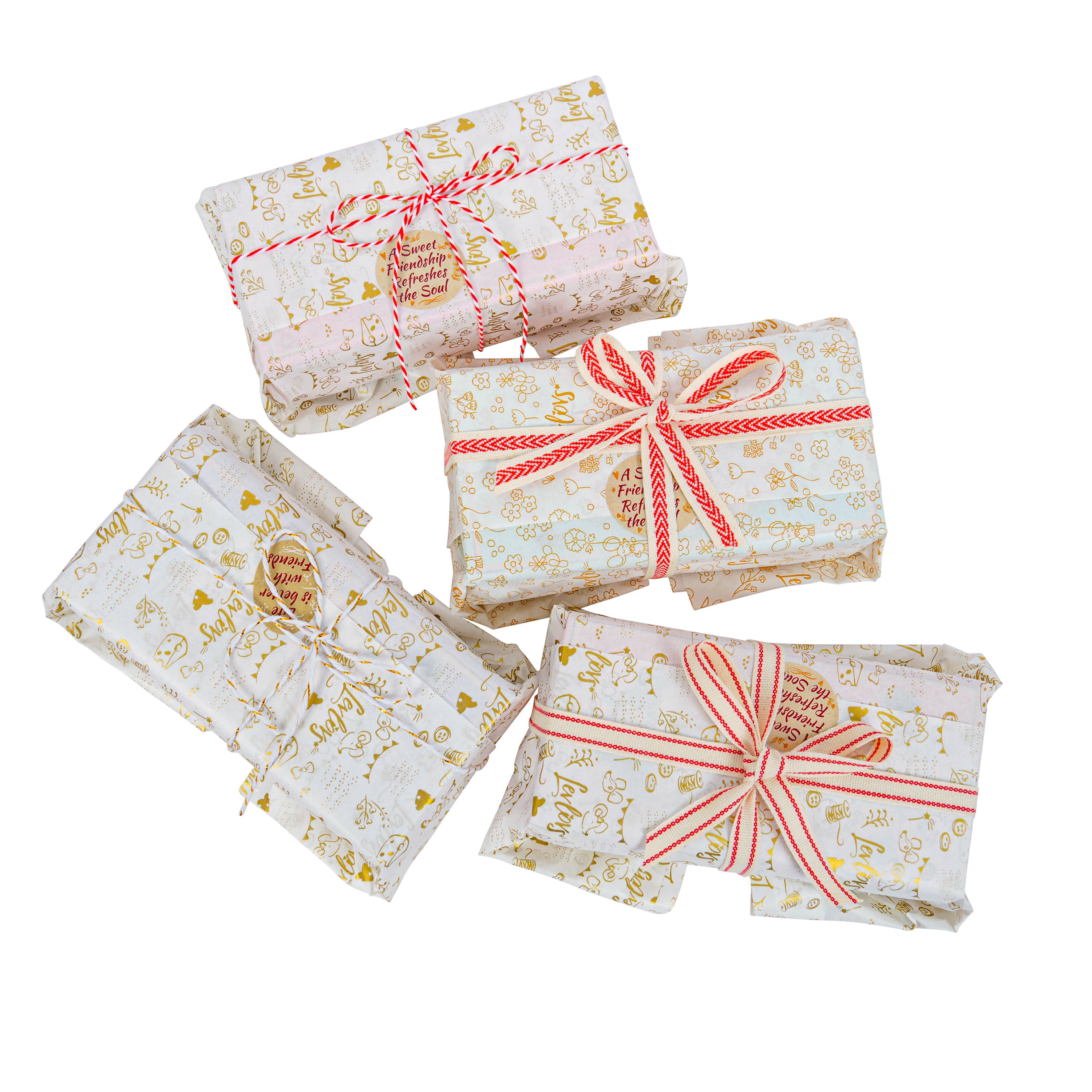 Vintage folk art ribbon set 4pcs x 2m per color