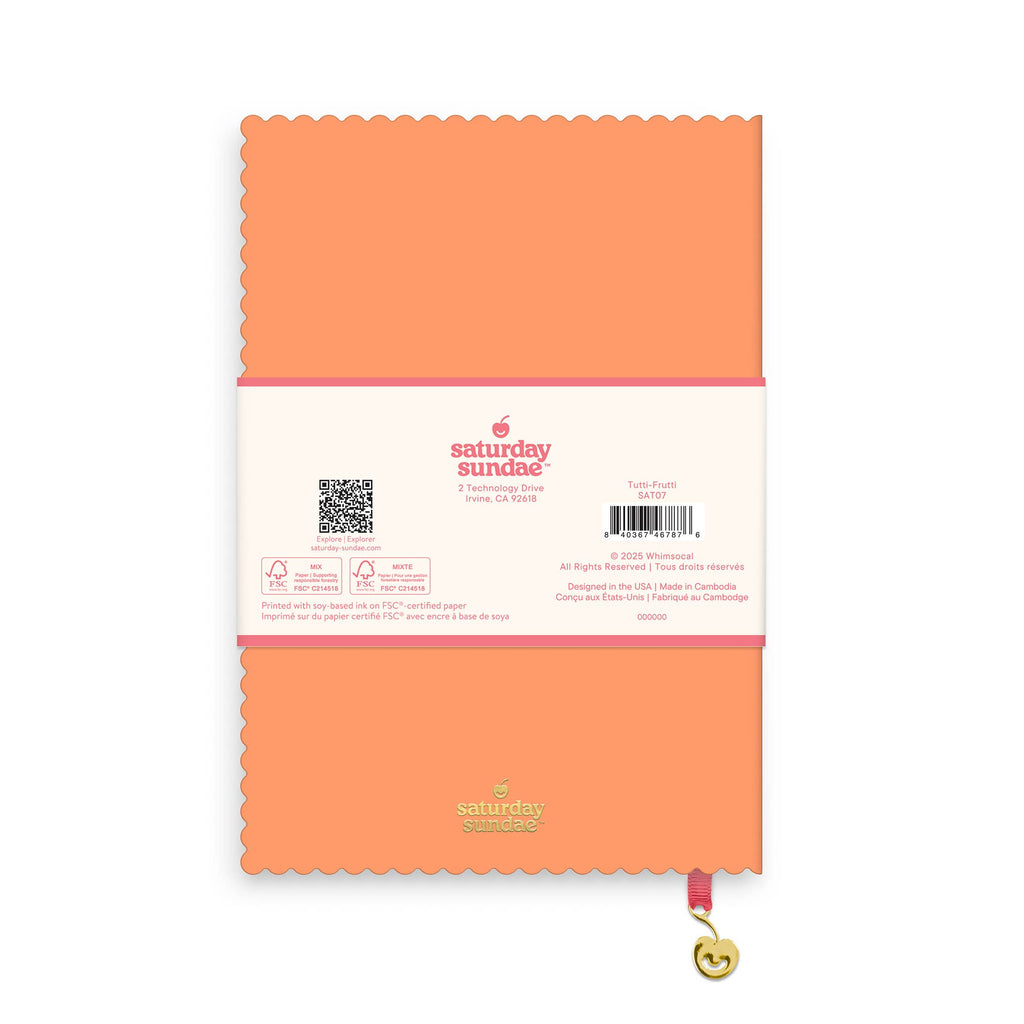 A5 Scalloped Journal, Tutti-Frutti Spumoni Swirls