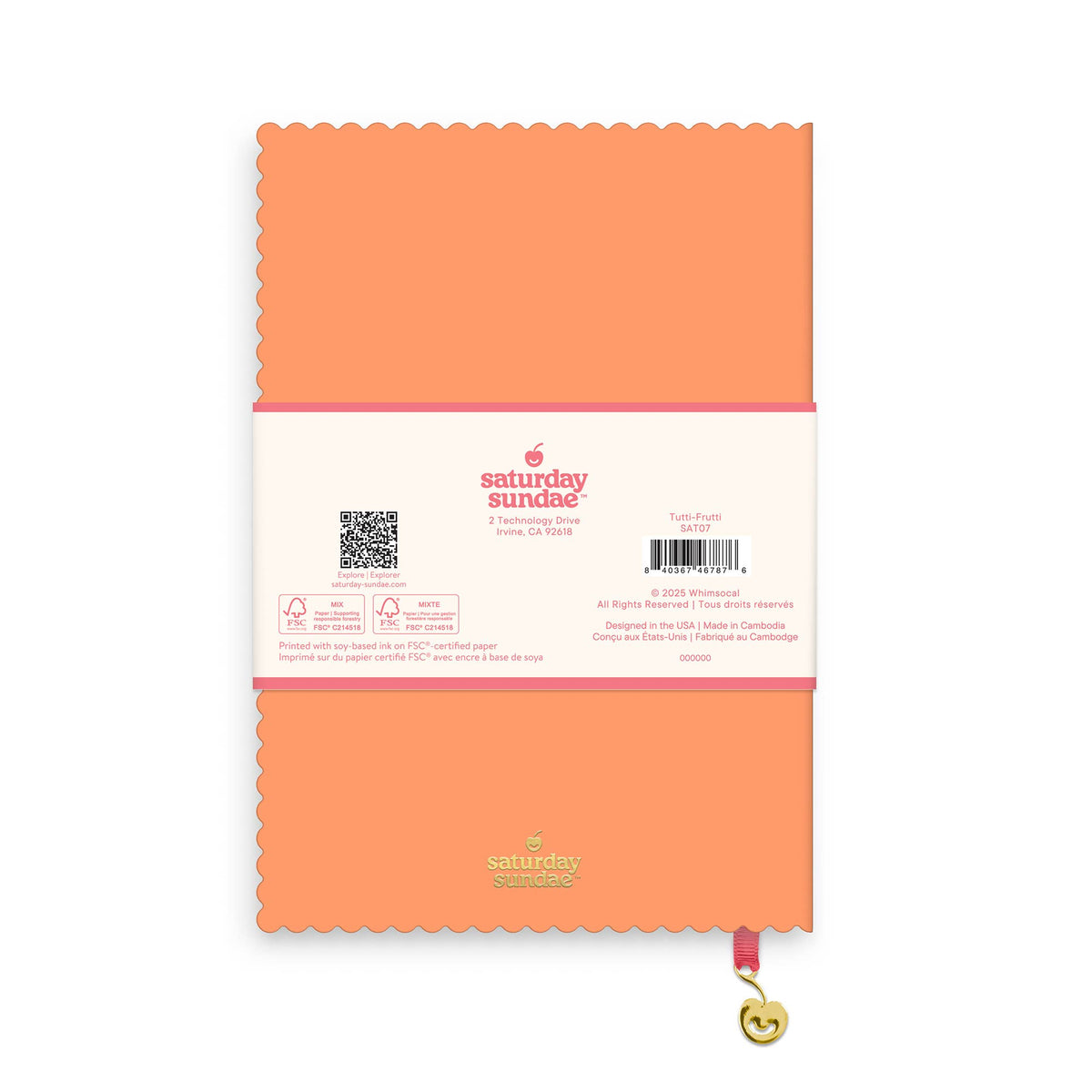 A5 Scalloped Journal, Tutti-Frutti Spumoni Swirls