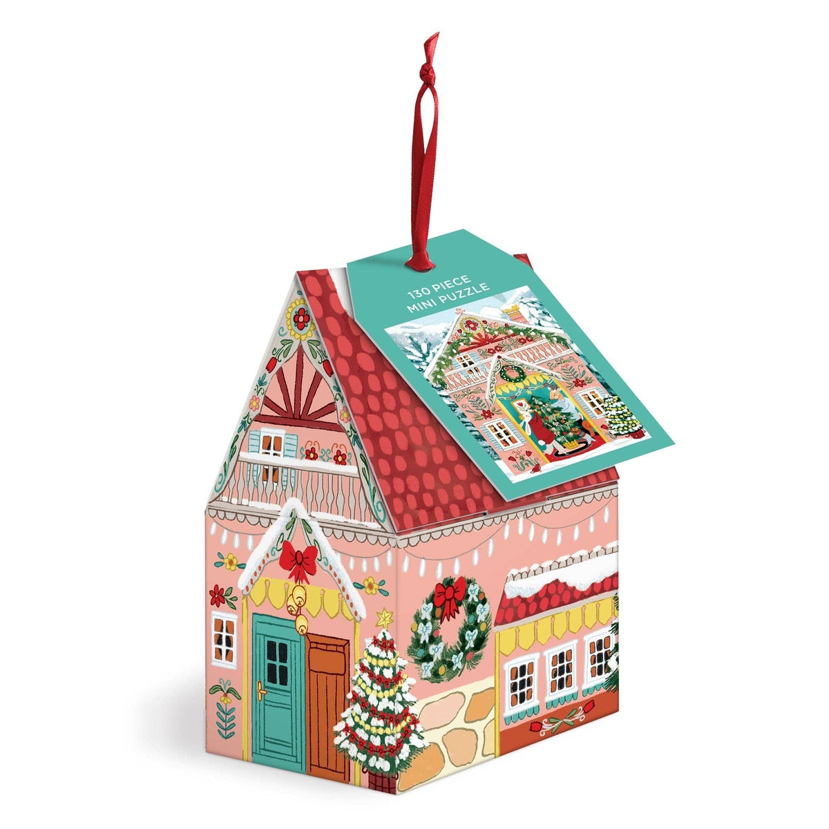 Swiss Chalet Mini Puzzle - 130 Piece Christmas Ornament Box Gift
