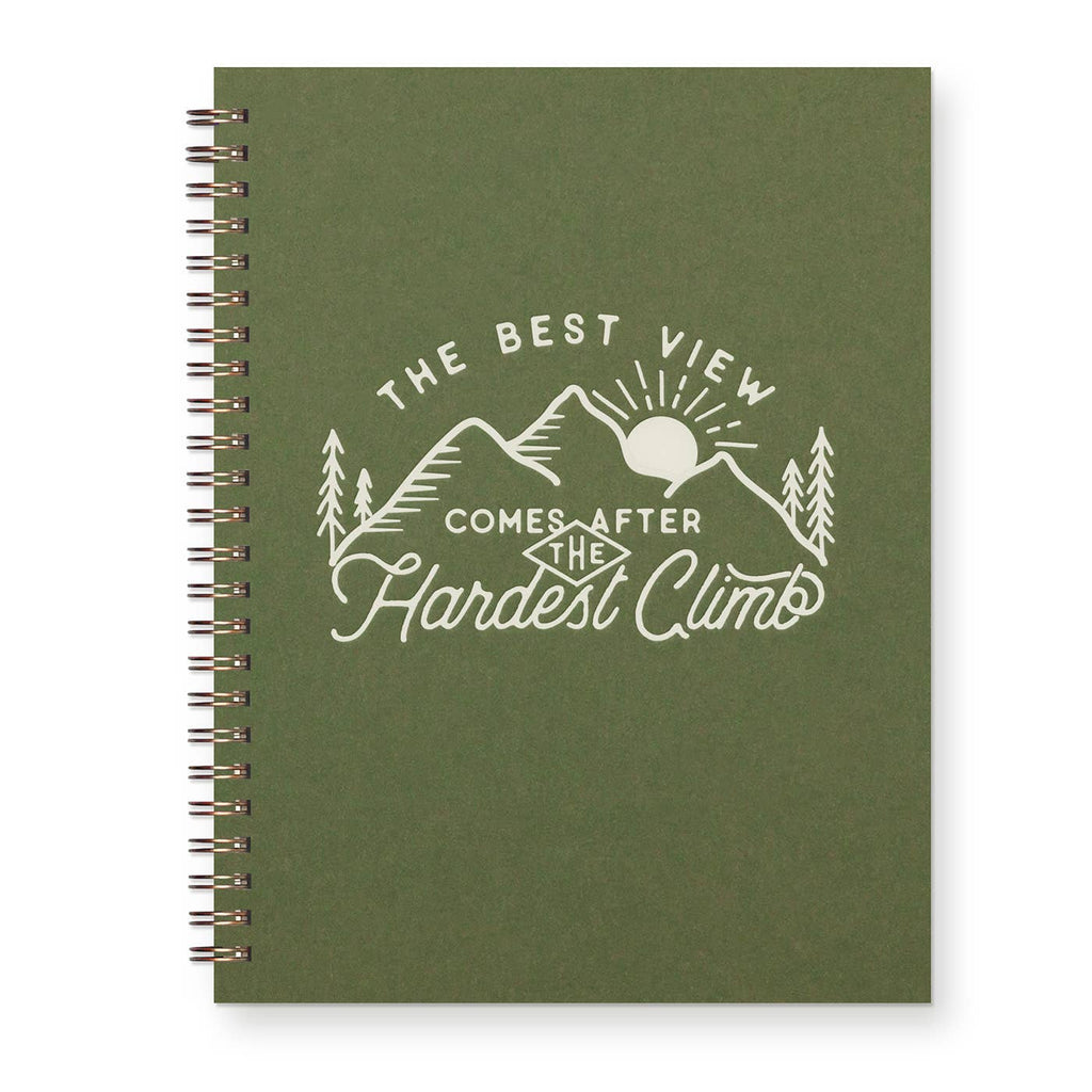 Best View Journal: Lined Notebook: Moss Cover | White Ink