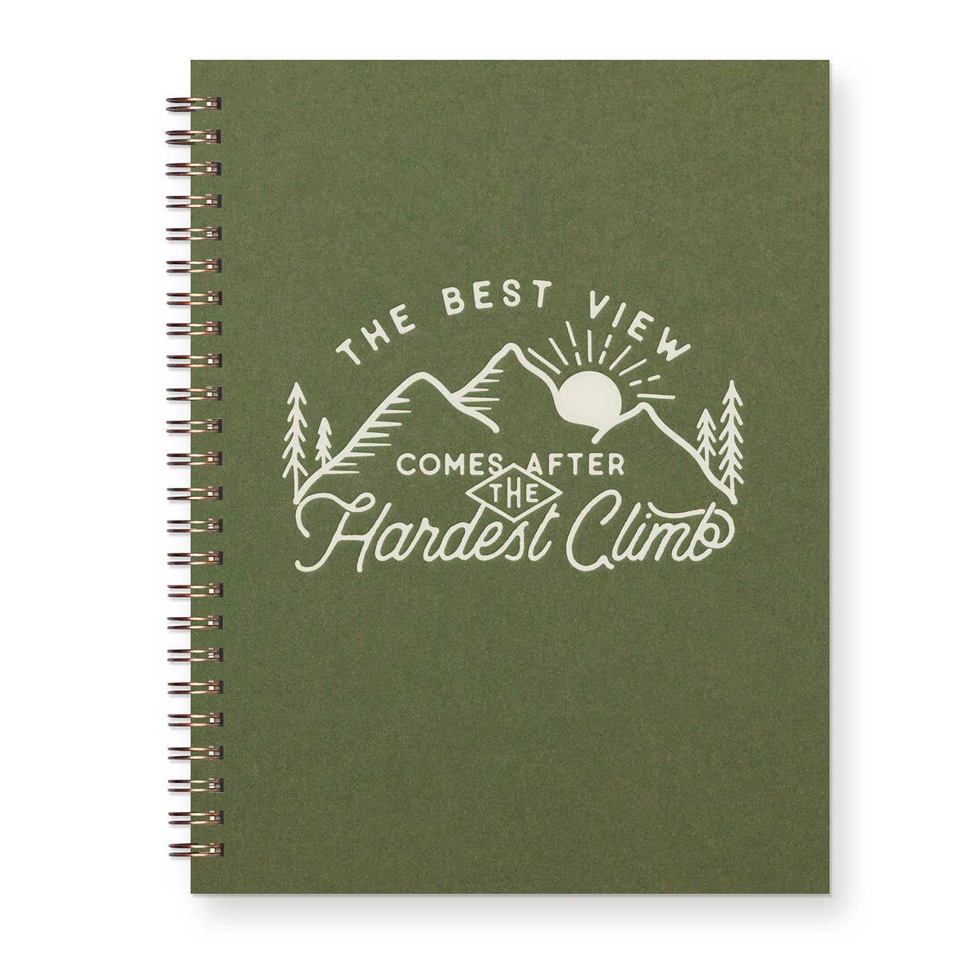 Best View Journal: Lined Notebook: Moss Cover | White Ink