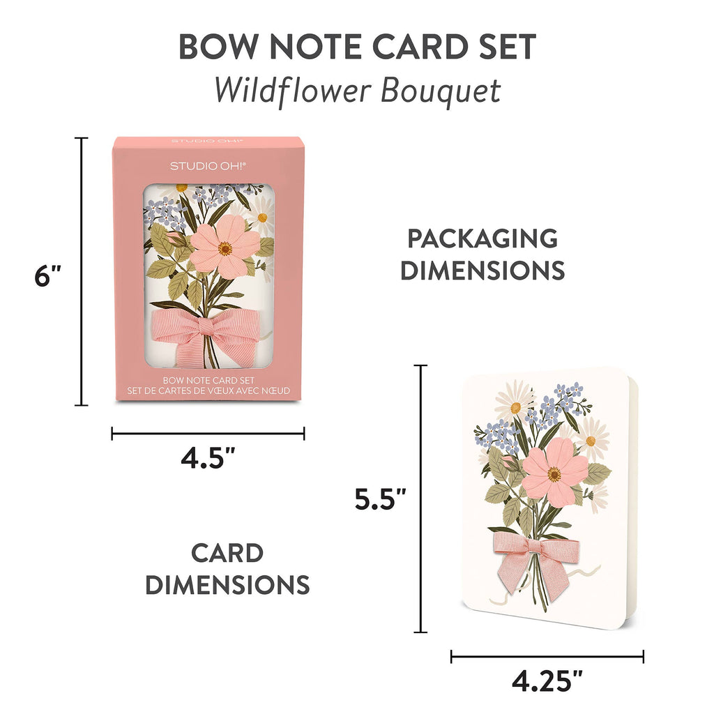 Wildflower Bouquet Bow Note Card Set