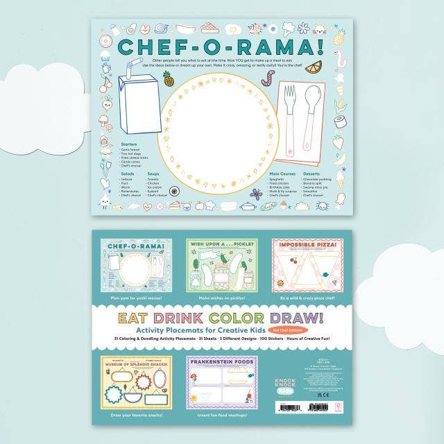 Eat, Drink, Color & Draw! Kids' Activity Placemats