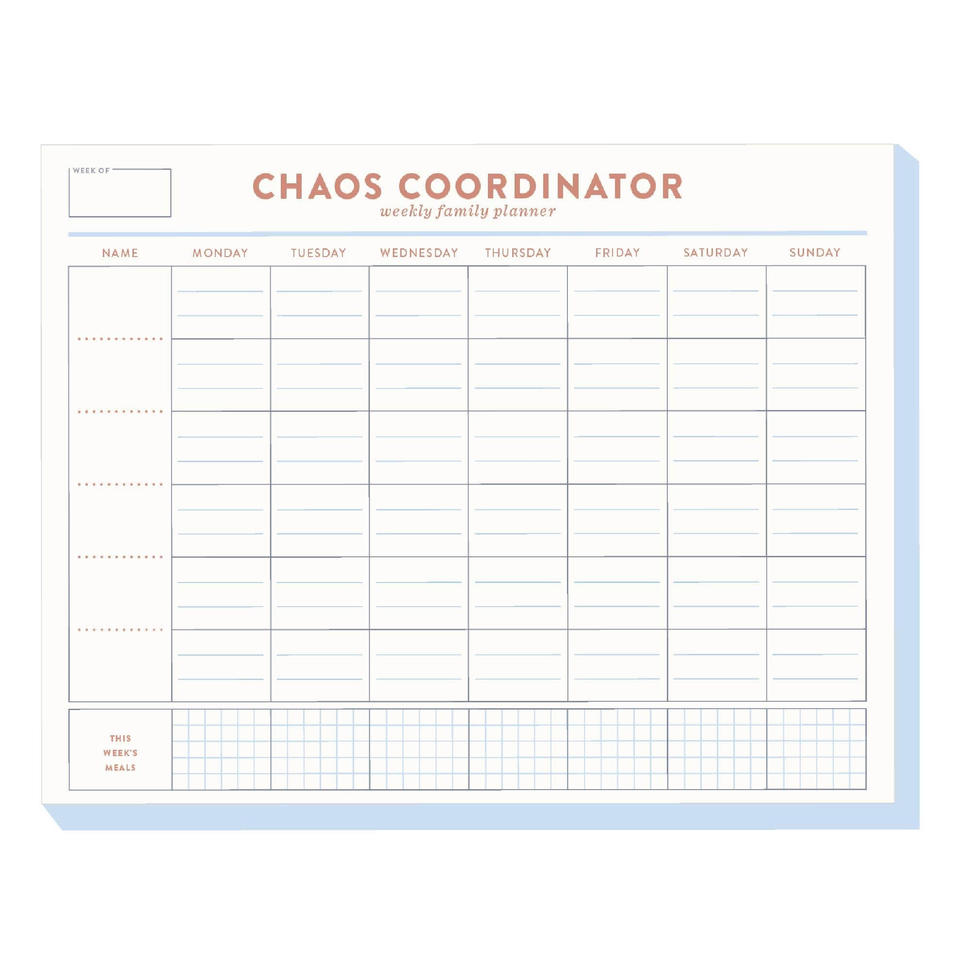 Chaos Coordinator Family Planner Notepad