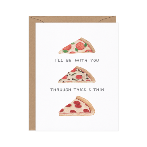 Best Friend Greeting Card – Pizza Pun Friendship Card by Amy Zhang